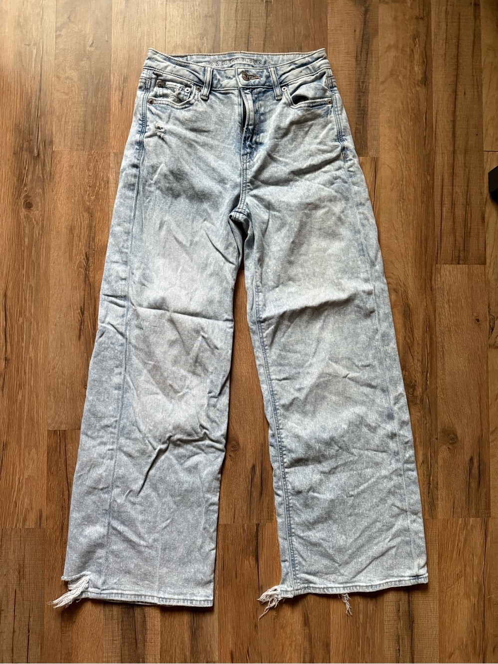 American Eagle Super High Rise Baggy Wide Leg Stretch Jeans Women’s 000